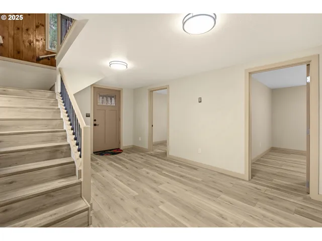 a view interior of a house with wooden floor
