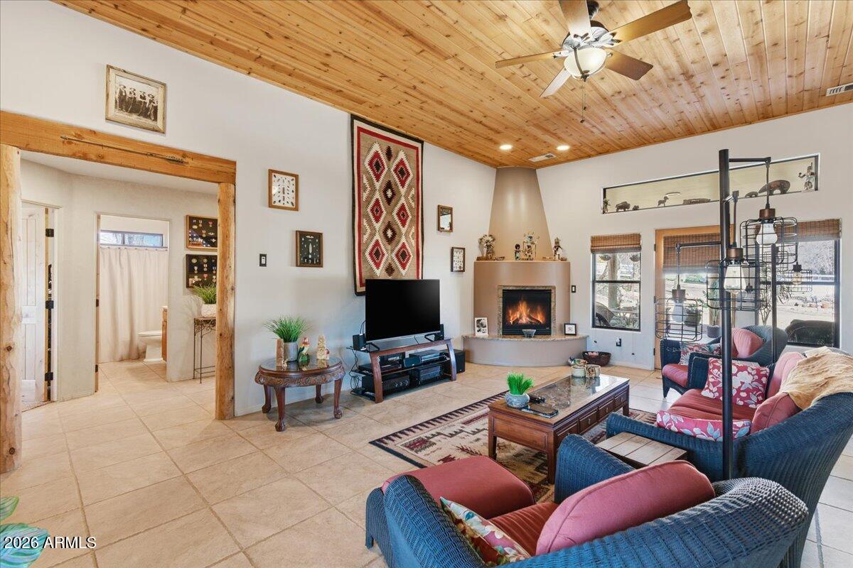 4605 Caughran Road Camp Verde, AZ 86322 - Photo 19 of 34 a outdoor living space with furniture and a flat screen tv