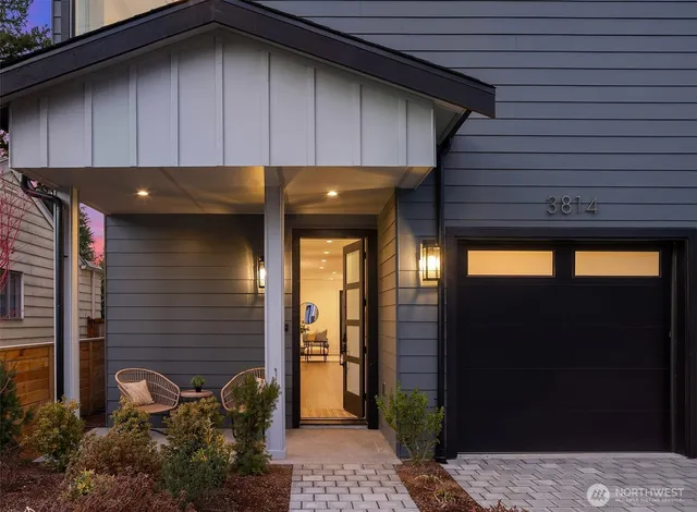 a front view of a house with shower