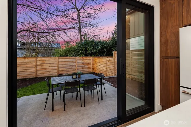 a view of an outdoor space with seating area