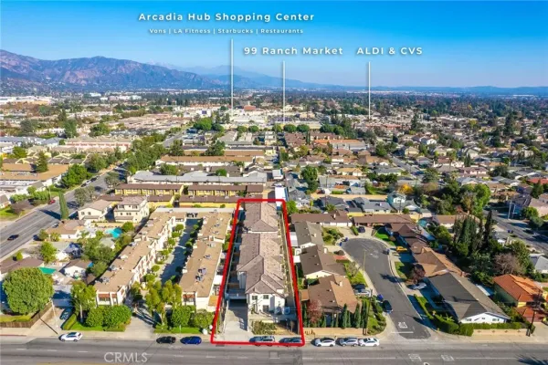 an aerial view of multiple house