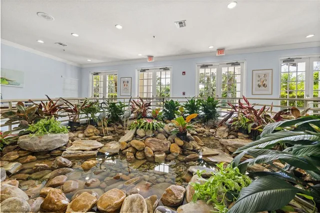 a view of outdoor space with seating