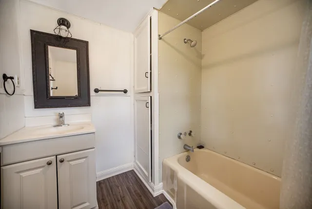 a view of a backyard of the house