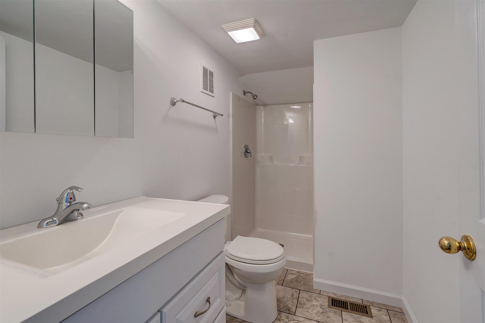 2137 Goodview Road Goodview, VA 24095 - Photo 25 of 37 a bathroom with a sink a toilet and shower