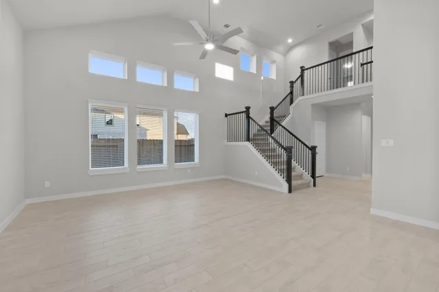 a view of an entryway with stairs