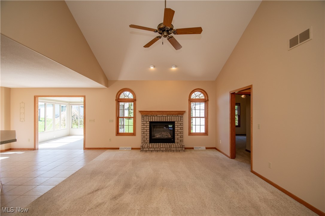 7007 Clingan Road, Unit 64 Youngstown, OH 44514 - Photo 15 of 50 Brick Fireplace with mantle.
