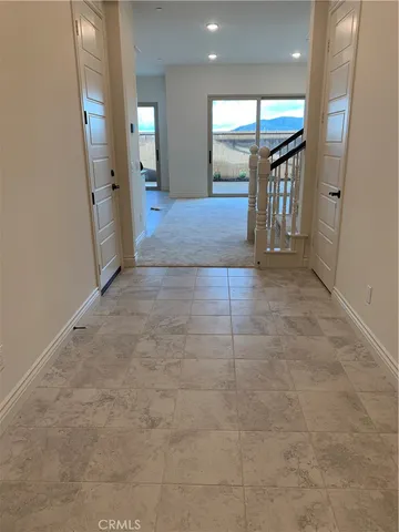 an empty room with closet