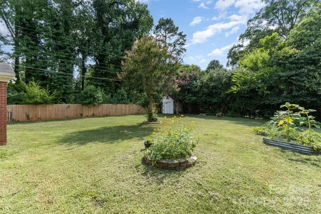 a view of backyard with green space