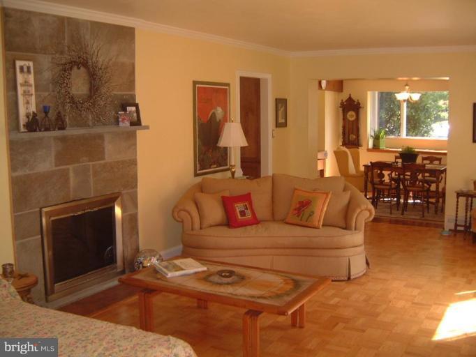 2002 Plyers Mill Road Silver Spring, MD 20902 - Photo 7 of 29 a living room with furniture a flat screen tv and a fireplace