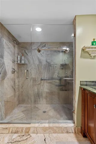 a bathroom with a shower