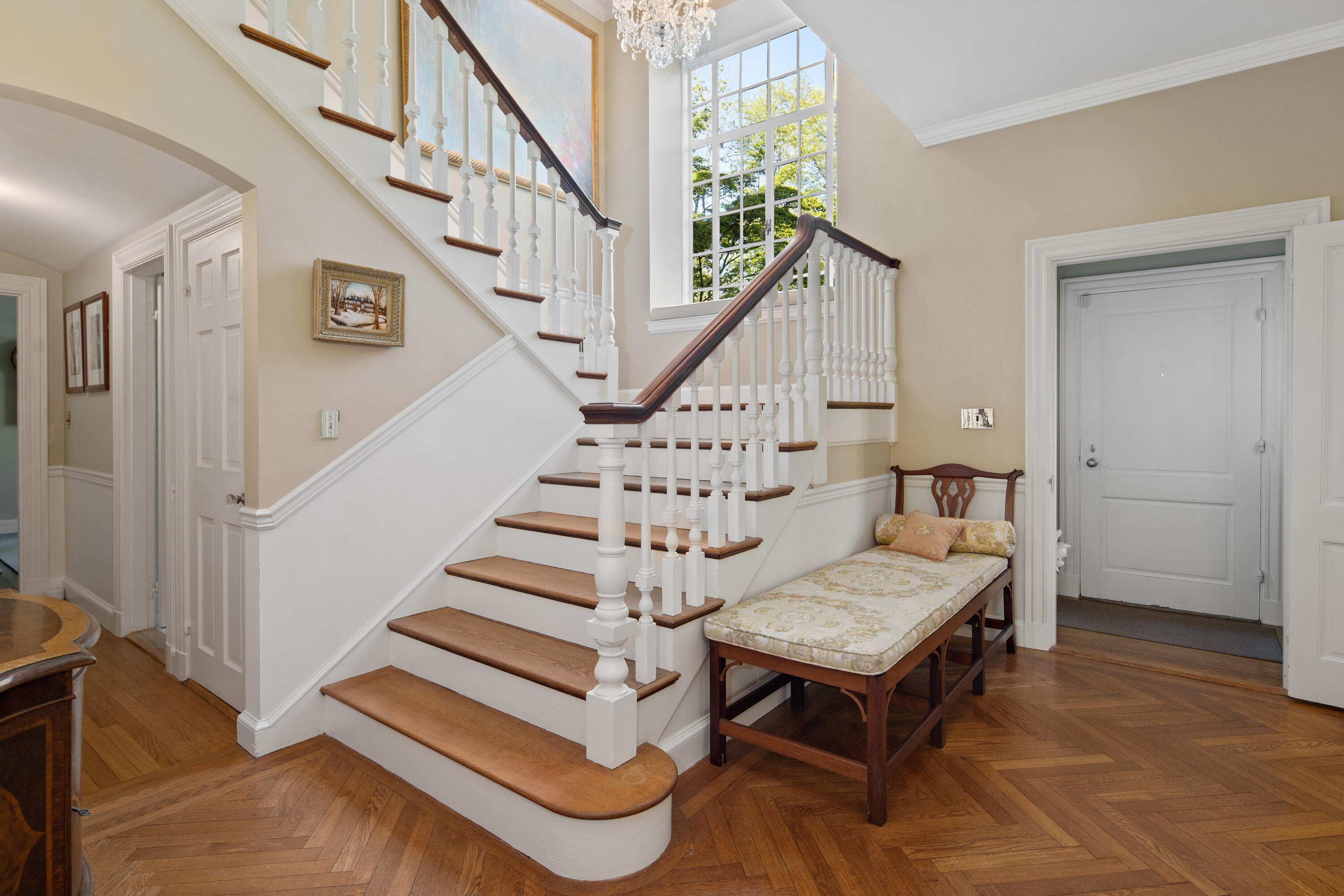 360 Greenley Road New Canaan, CT 06840 - Photo 3 of 22 a view of entryway bedroom and hall with wooden floor