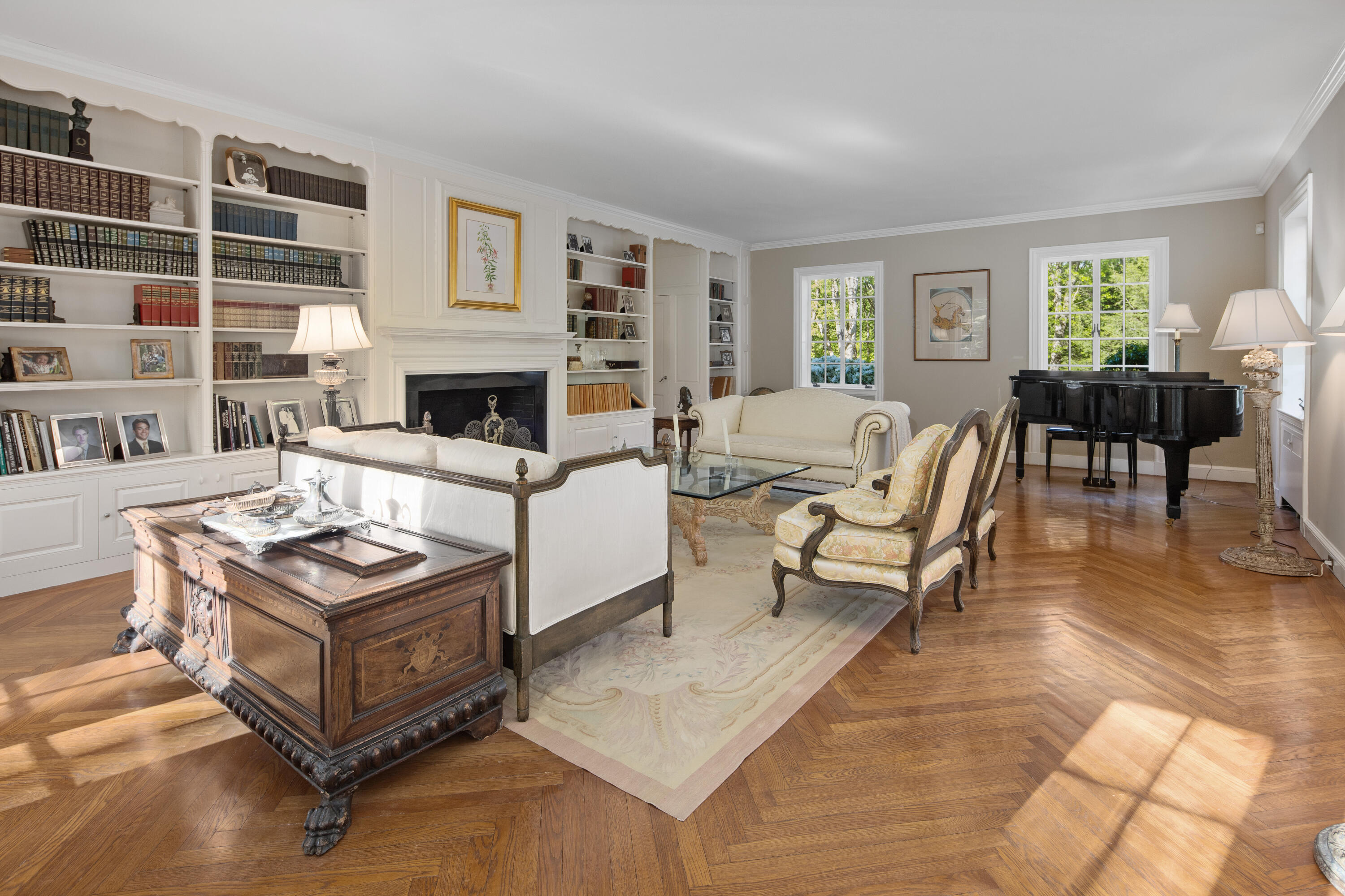 360 Greenley Road New Canaan, CT 06840 - Photo 5 of 22 a living room with furniture and a fireplace
