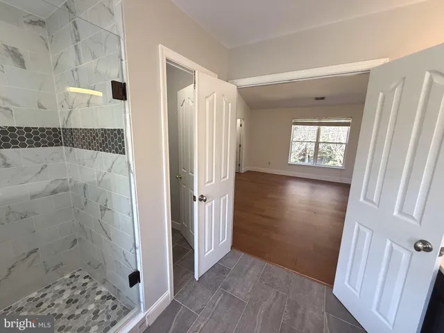 an empty room with a space