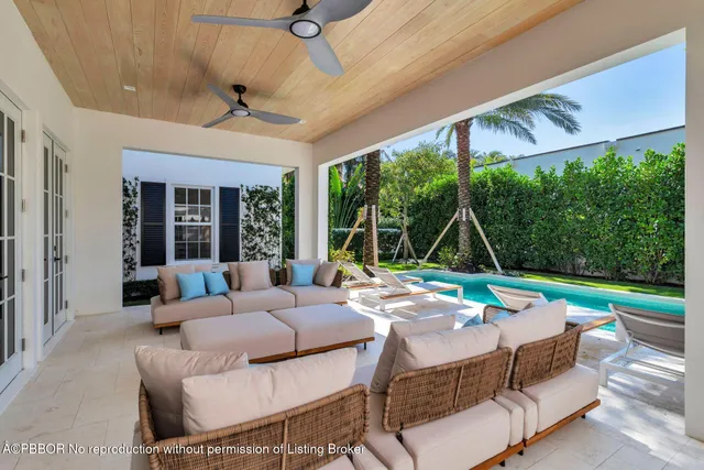 a outdoor space with furniture and garden