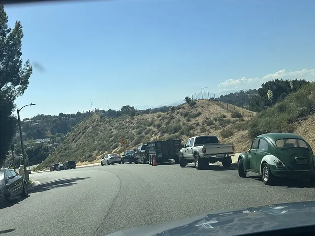 a car parked on the side of a road