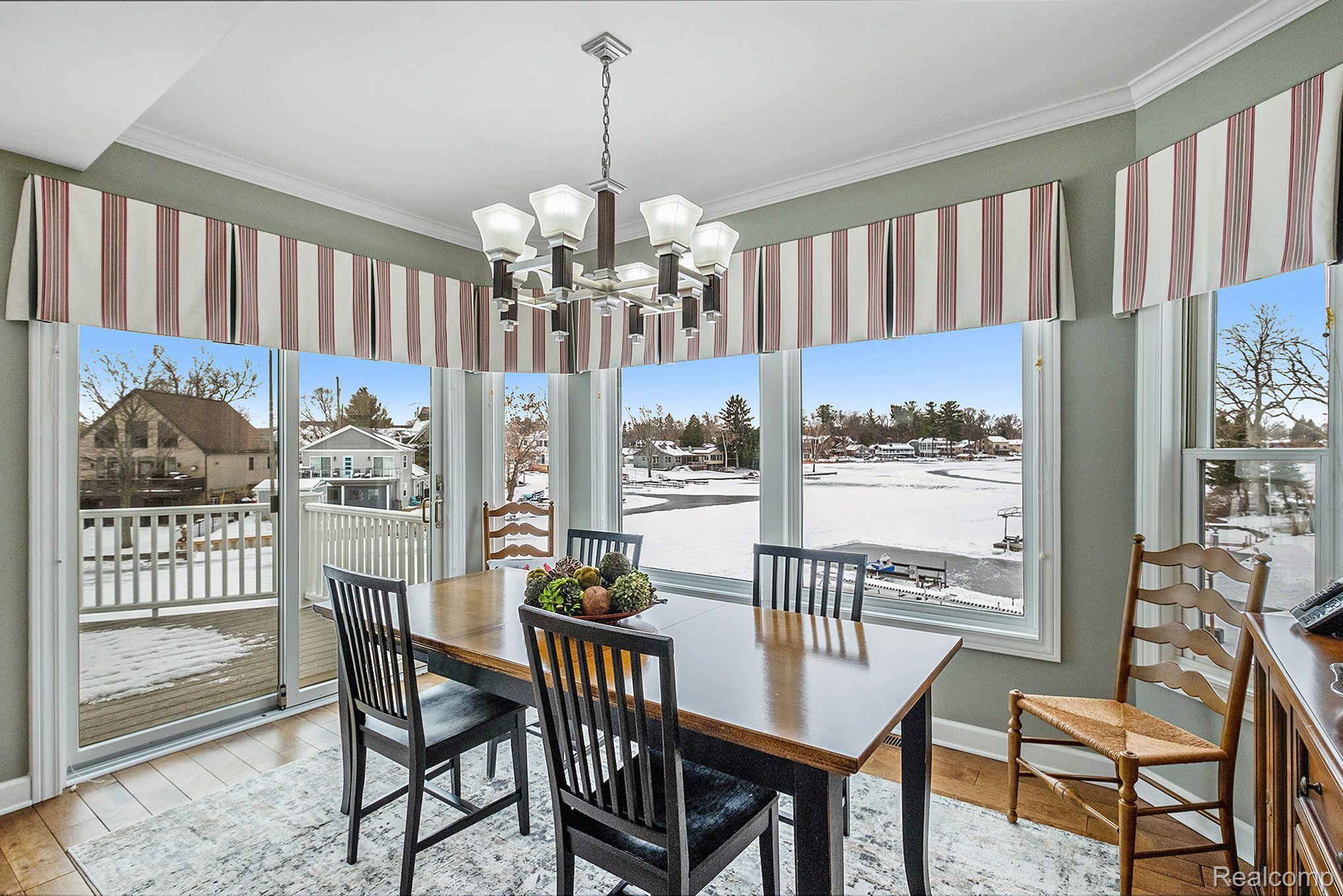 811 Pine Tree Road West Lake Orion, MI 48362 - Photo 18 of 49 Dining room with gorgeous lake views