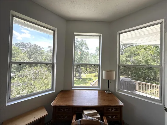 a view of a workspace with a window