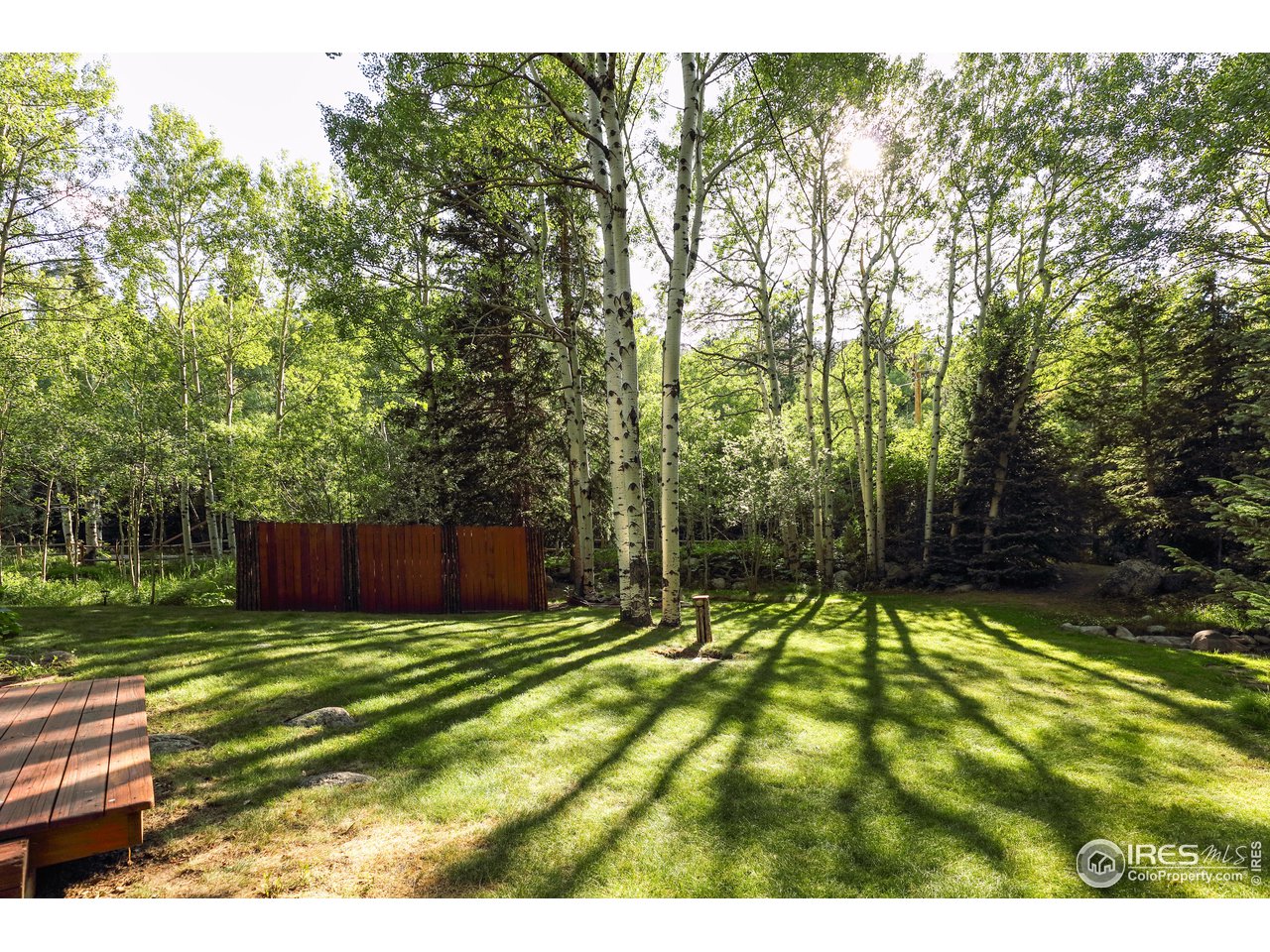 3443 Riverside Drive Lyons, CO 80540 - Photo 29 of 40 a view of a backyard with a small cabin
