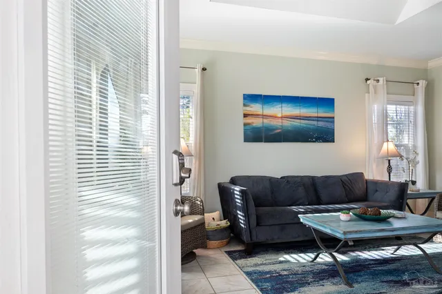 a living room with furniture and a couch