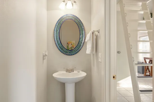 a view of a flower in a yard