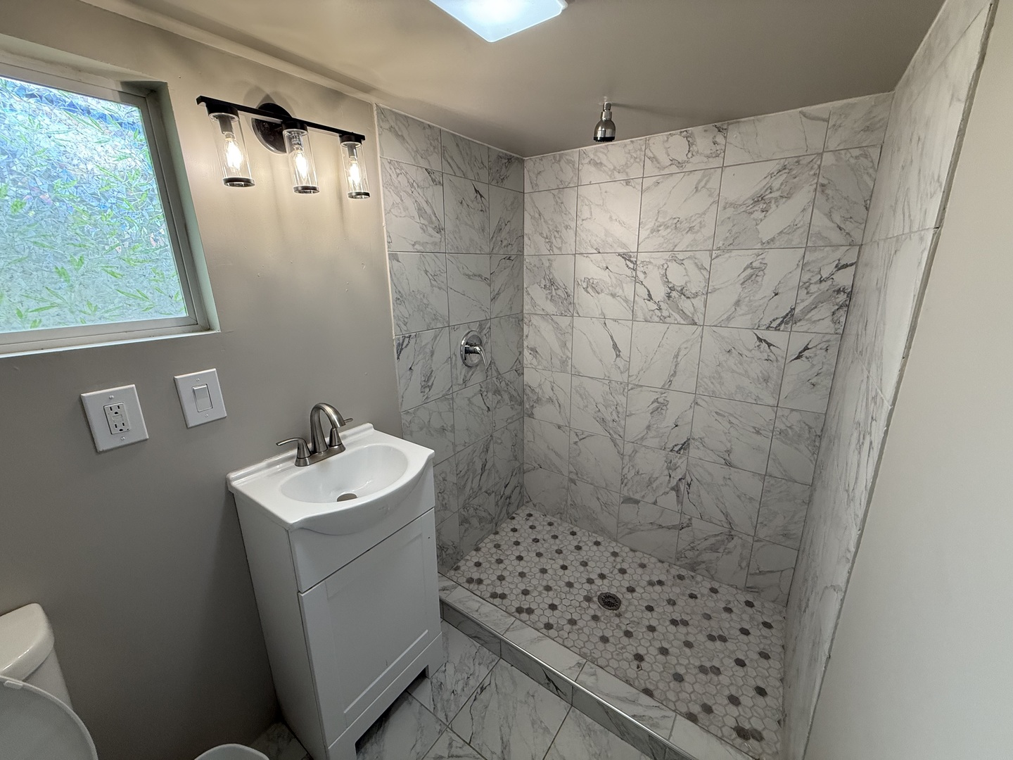 208 West Nippersink Road Round Lake, IL 60073 - Photo 22 of 32 a bathroom with a shower toilet and sink
