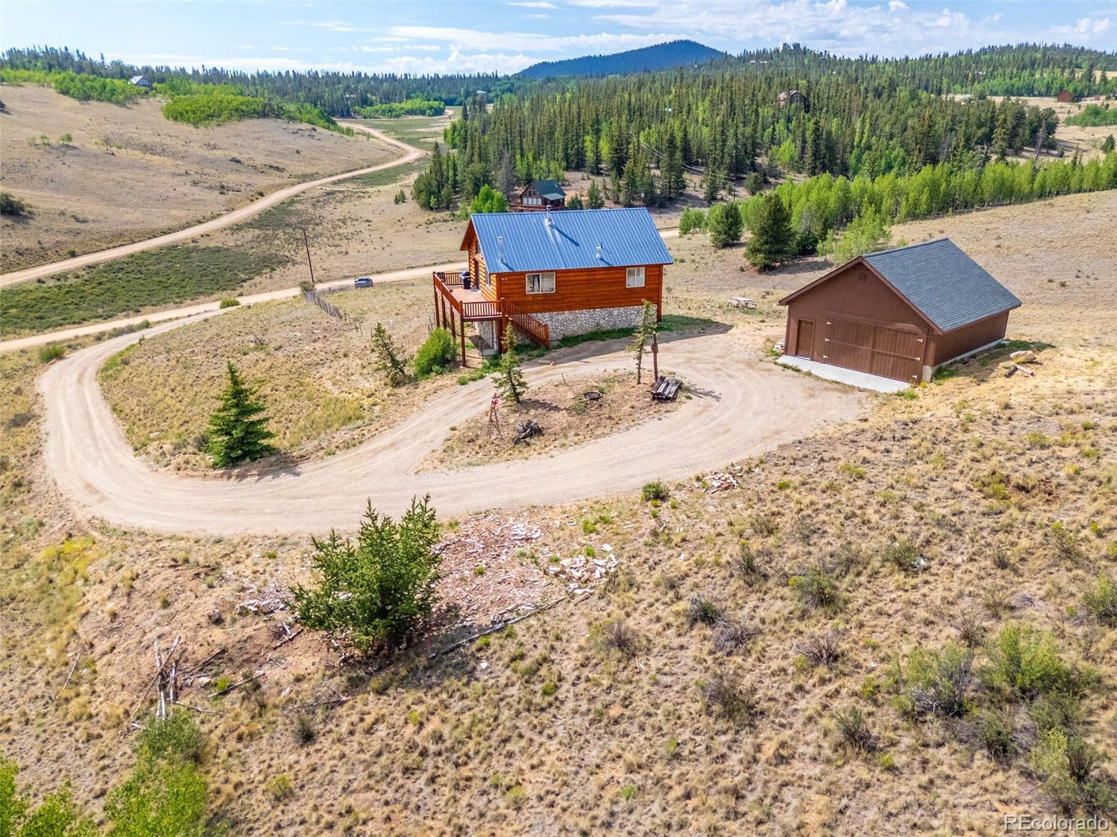 1155 Travois Road Jefferson, CO 80456 - Photo 29 of 31 a view of a backyard with a patio and lake view