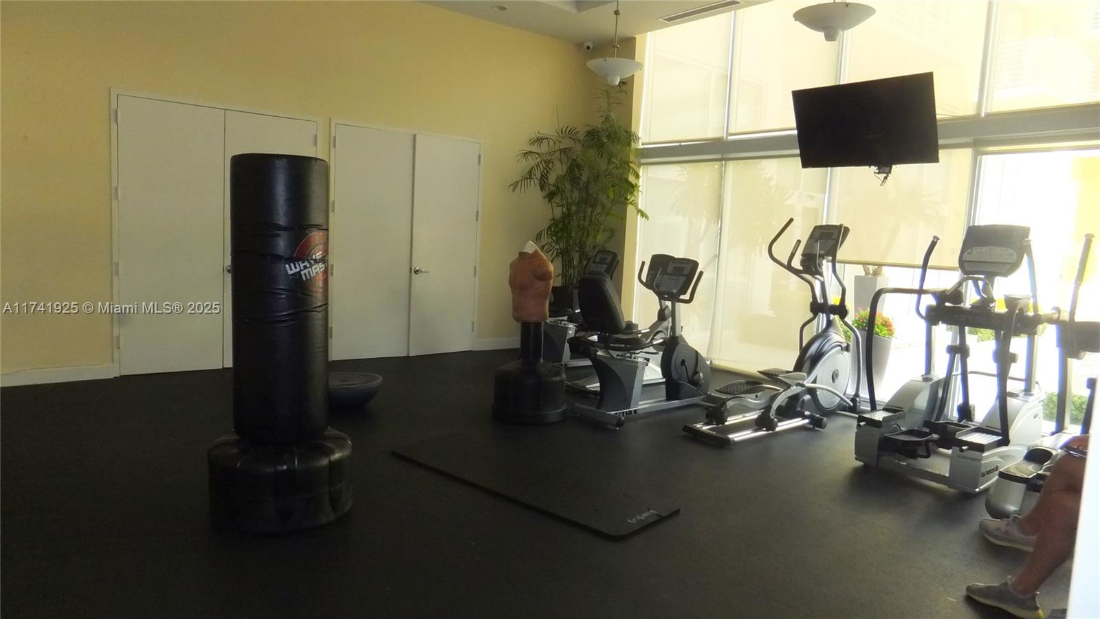 2775 Northeast 187th Street, Unit 329 Aventura, FL 33180 - Photo 20 of 21 a room with gym equipment and a flat screen tv