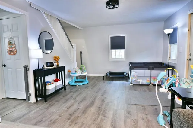 a living room with furniture