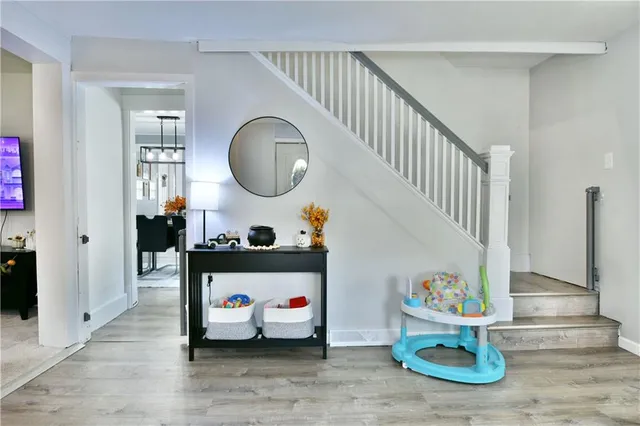 a living room with furniture