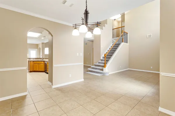 a view of a livingroom with wooden floor