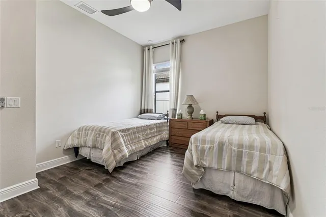 a view of a building with a garden