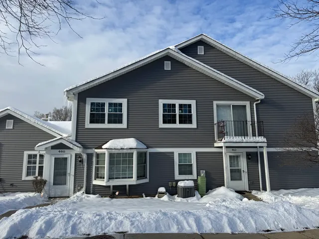 a front view of a house with windows