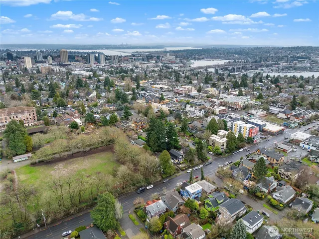 an aerial view of a city with lots of residential buildings
