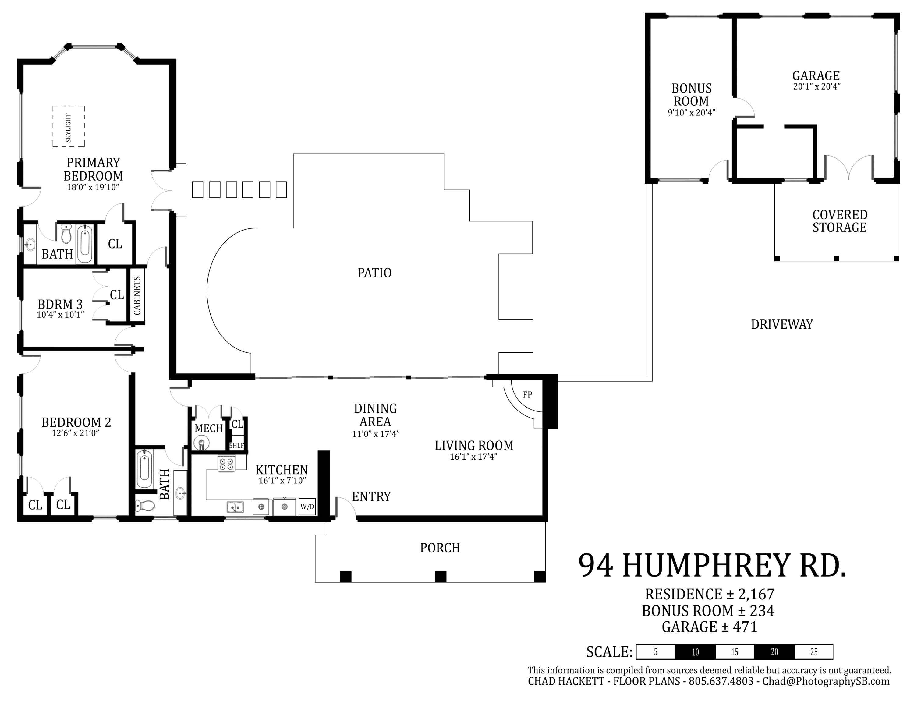 94 Humphrey Road Montecito, CA 93108 - Photo 25 of 25 Humphrey94.FloorPlan