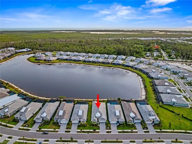 a view of an buildings and lake view