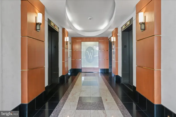 a view of gallery with windows