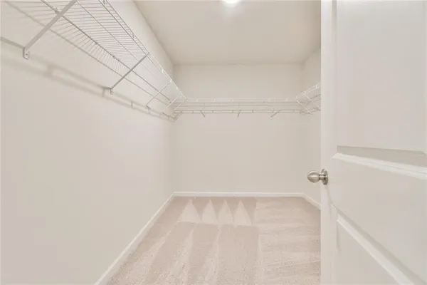 a view of a room with racks on the wall