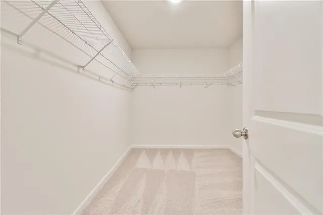 a view of a room with racks on the wall