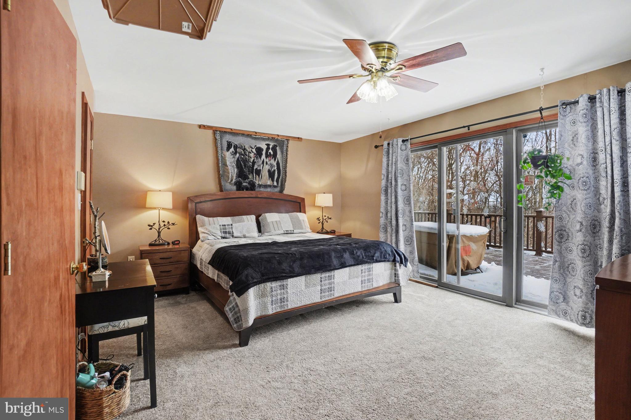 46 Wetzel Road Macungie, PA 18062 - Photo 14 of 42 a bedroom with a large bed and a chandelier