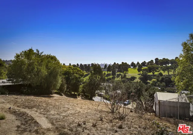 a view of a yard with a house