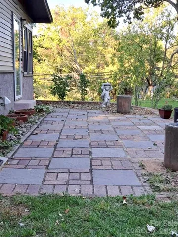 a aerial view of a yard