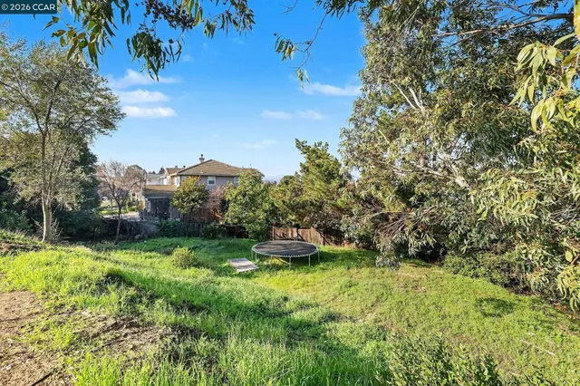 a backyard of a house with lots of green space