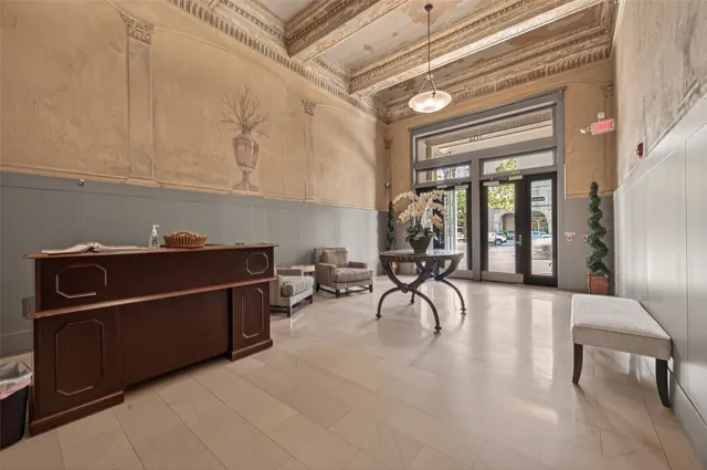 a view of a bathroom sink and mirror