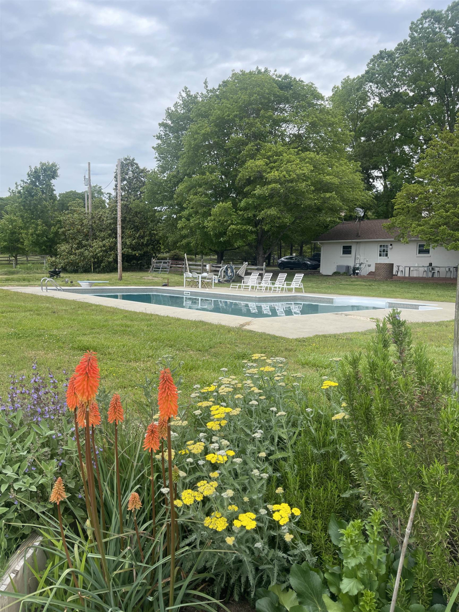 10611 Rougemont Road Bahama, NC 27503 - Photo 37 of 66 a view of a swimming pool and a yard
