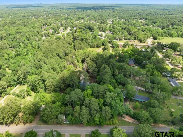 a view of a green field with lots of bushes