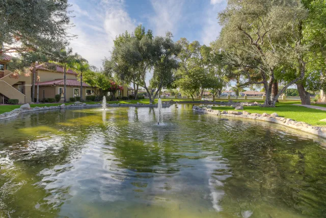 a view of a lake with houses