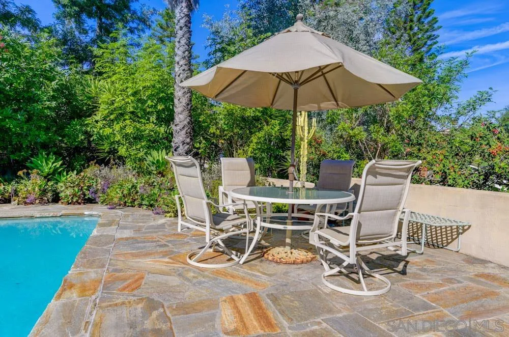 4470 Monahan Road La Mesa, CA 91941 - Photo 20 of 26 a view of a patio with a table and chairs under an umbrella