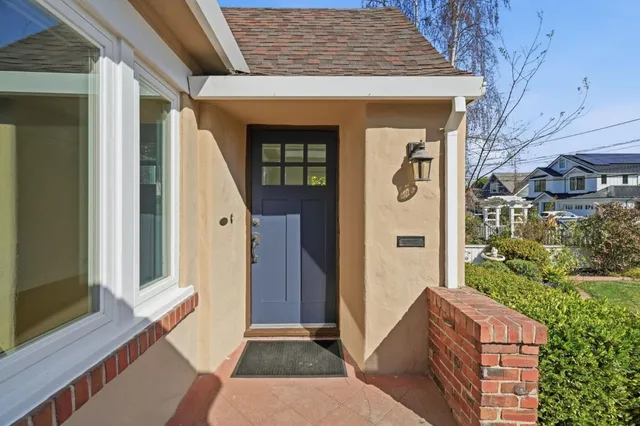 a front view of a house with a hallway