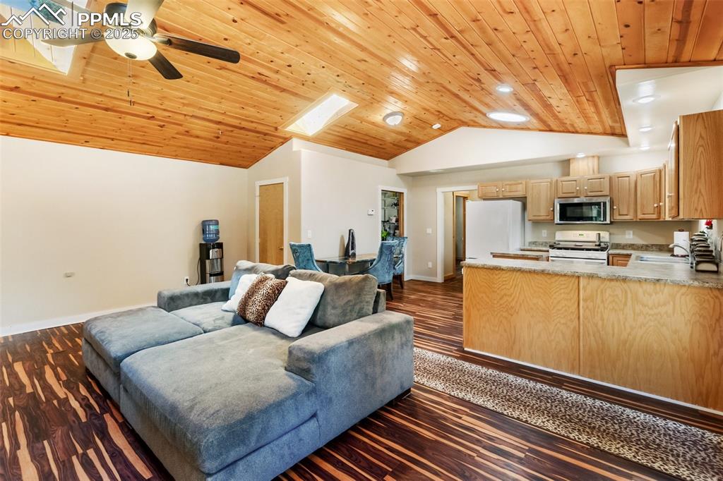 234 Wahsatch Road Florissant, CO 80816 - Photo 12 of 44 a living room with furniture and a flat screen tv