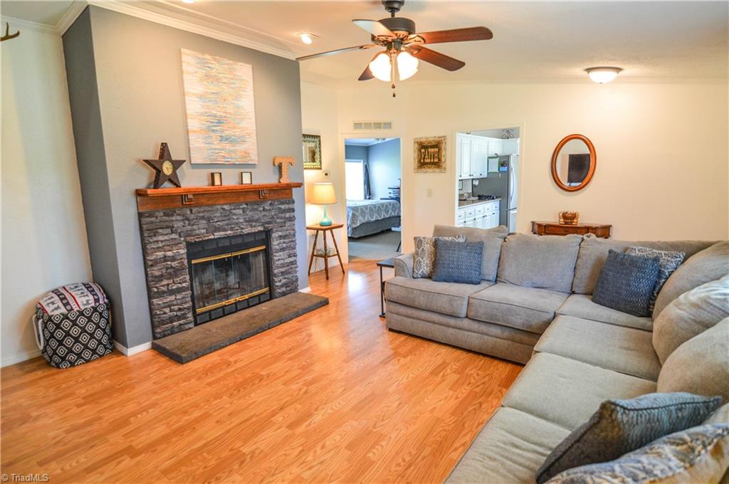 5809 Clingman Road Hamptonville, NC 27020 - Photo 10 of 22 View of Living Room toward primary bedroom and kitchen.